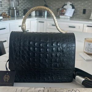 House of Harlow genuine Italian leather lizard skin bag NWT